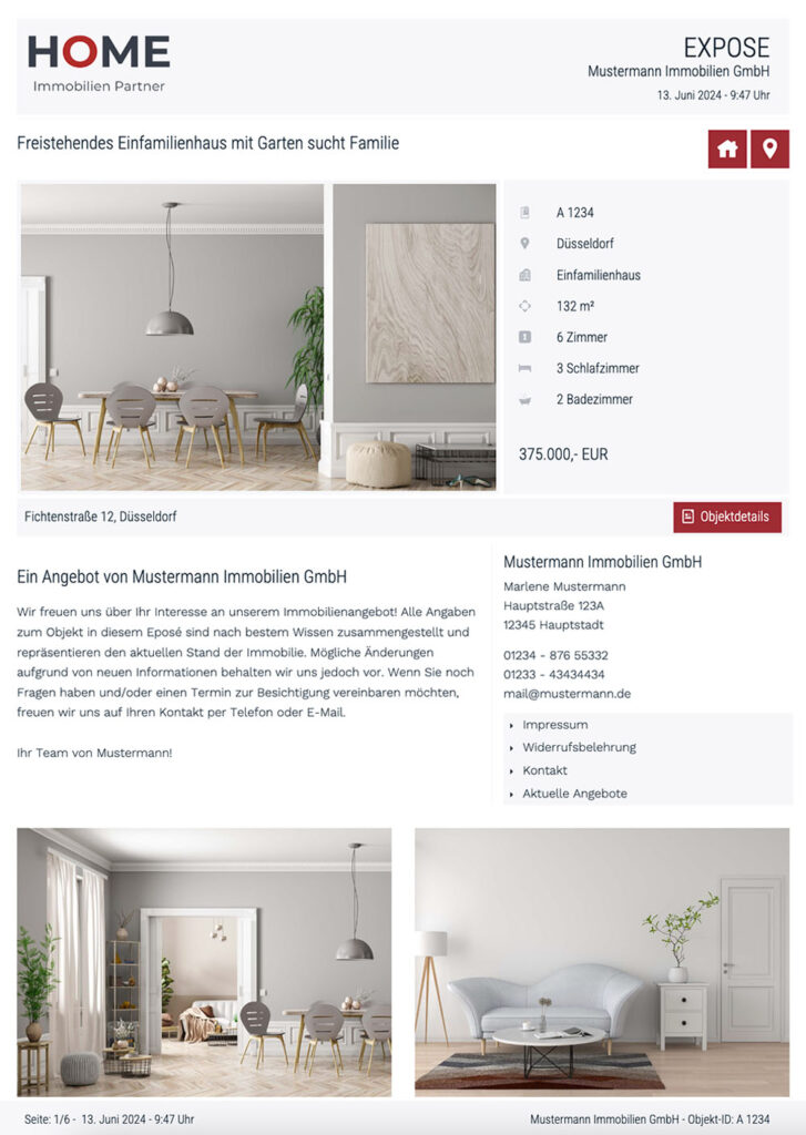 HOME PDF mit Immobiliendaten