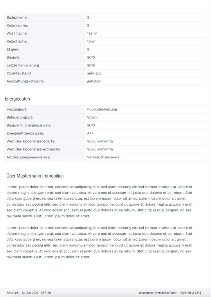 HOME PDF mit Immobiliendaten